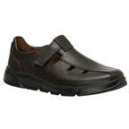 Polaris 107409 4FX Kahve Erkek Comfort Deri Sandalet