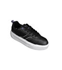 KİNETİX Kadın Siyah Pembe Cilt Kalın Taban Sneaker Spor Ayakkabı