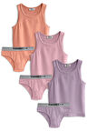 Yohannes Club, Kız Çocuk, Pamuklu Slip&Atlet, Alt-Üst,  3 Çift Takım, Karışık Renkli