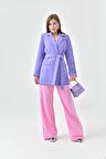 Lila Kuşaklı Ceket