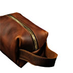 BİDERİ PERGE HAKİKİ DERİ EL ÇANTASI TABA