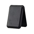 E2M MAGSAFE STANDLI DERİ CÜZDAN SİYAH