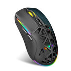 Claw's Nexus Air V1 Kablosuz 10000 Dpi Pixart PMW3325 Sensör Makro Yazılımlı & Değiştirilebilir Kapaklı RGB Kablosuz Gaming Mouse - Siyah (2.4 GHz Kablosuz + BT5.1 + Type-C ile Kullanım Desteği)