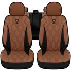 Minderland FA Serisi - BMW 1 Serisi ile uyumlu Koltuk Kılıfı, Deri / Taba