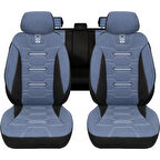 Minderland FA Serisi - Opel Vectra ile uyumlu Koltuk Kılıfı, Keten / Mavi Melanj