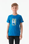 Önü Ve Arkası Baskılı Bisiklet Yaka Erkek Çocuk Tişört
