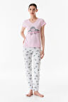 Baskılı Bisiklet Yaka Pijama Takımı