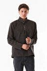 Yarım Fermuarlı Dik Yaka Polar Sweatshirt