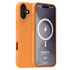Buff iPhone 16 Plus Magsafe Rubber Fit Silikon Kılıf Orange Sorbet