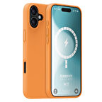 Buff iPhone 16 Magsafe Rubber Fit Silikon Kılıf Orange Sorbet