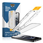 Buff iPhone 16E/14/13 Pro/13 5D EasyFit Kolay Uygulama Aparatlı Ekran Koruyucu