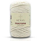 Sensy Koton Pamuk Makrome İpi 2mm Cotton Zincir Makrome Çanta İpi Supla İpi Koton İp Naturel Doğal Beyaz