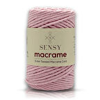Tek Büküm Taranan Makrome Ipi Makrame 3mm Taranabilir Pamuk Makrome İpi Bebe Pembesi