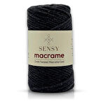 Tek Büküm Taranan Makrome Ipi Makrame 3mm Taranabilir Pamuk Makrome İpi Koyu Gri