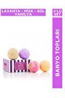 Volkan Ates Natural & Beauty 4'lü Banyo Topu Seti Lavanta - Misk - Vanilya - Gül  4x120 gr