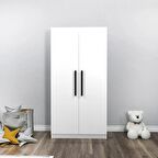 Arnetti 2 Kapaklı 7 Raflı Akser Gardırop Beyaz