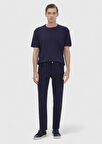 Lacivert Düz Örme Slim Fit Casual Pantolon