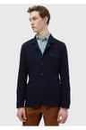 Lacivert Düz Shirt Shoulder Slim Fit %100 Yün Örme Ceket
