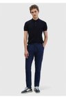 Lacivert Düz Dokuma Jogging Fit Casual %100 Keten Pantolon