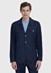 Lacivert Düz Shirt Shoulder Slim Fit %100 Yün Ceket