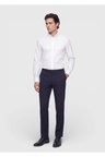 Lacivert Düz Kumaş Comfort Fit Klasik %100 Yün Pantolon
