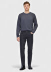 Antrasit Düz Örme Slim Fit Casual Pamuk Karışımlı Pantolon