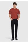 Lacivert Düz Dokuma Slim Fit Casual Pamuk Karışımlı Pantolon