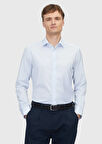 Açık Mavi Regular Fit Dokuma Klasik %100 Pamuk Gömlek