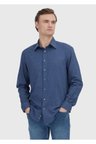İndigo Casual Fit Dokuma Casual %100 Pamuk Gömlek