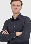 Antrasit Casual Fit Dokuma Casual %100 Pamuk Gömlek
