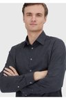 Antrasit Casual Fit Dokuma Casual %100 Pamuk Gömlek