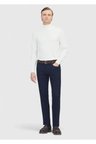 Lacivert Düz Slim Fit Denim Pamuk Karışımlı Pantolon