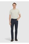 Lacivert Düz Dokuma Regular Fit Casual Pamuk Karışımlı Pantolon