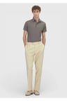 Sarı Düz Dokuma Regular Fit Casual Pamuk Karışımlı Pantolon