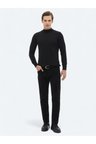 Siyah Dokuma Slim Fit Kadife Casual Pamuk Karışımlı Pantolon