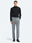 Gri Dokuma Carrot Fit Casual Pantolon