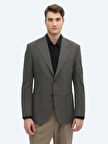 Vizon Desenli Modern Fit Ceket