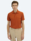 Kiremit Düz Polo Yaka %100 Pamuk T-Shirt