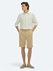 Deve Tüyü Dokuma Carrot Fit Casual Bermuda