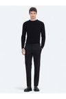 Siyah Dokuma Regular Fit Smart Casual Pamuk Karışımlı Pantolon