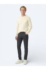 Siyah Dokuma Regular Fit Casual Pamuk Karışımlı Pantolon
