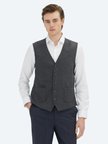 Antrasit Slim Fit Kelebek Yaka Klasik Yelek