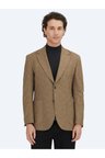 Kahverengi Baskılı Modern Fit Örme Ceket