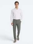 Haki Kumaş Relaxed Fit Casual Keten Karışımlı Pantolon