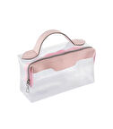 Şeffaf Seyahat Makyaj Kozmetik Çantası - 223-DKY Pembe