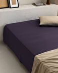 Manon Tek Kişilik %100 Pamuk Ranforce Lastiksiz Çarşaf - Mor