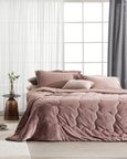 Kaira Tek Kişilik Comforter Set - Pudra