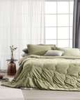 Kaira Tek Kişilik Comforter Set - Haki