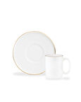 Lumora 6 Kişilik 12 Parça Kahve Fincan Takımı - Beyaz/Gold - 100 ml
