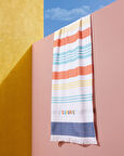 Lumine Pamuklu Plaj Havlusu - Beyaz/Turuncu - 70x150 cm